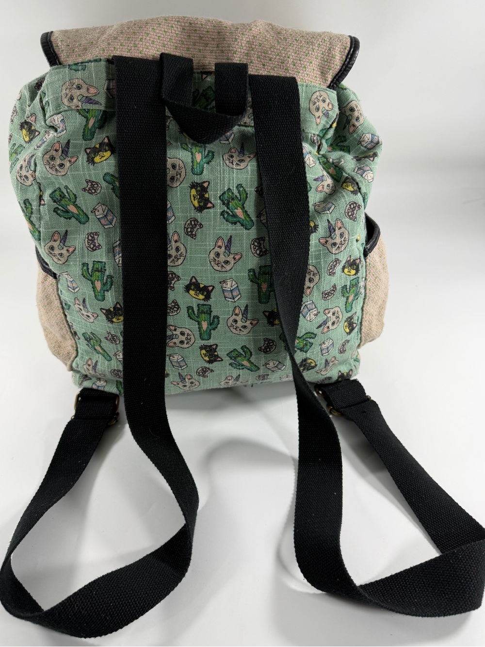 Cat Print Backpack Witchy Cottagecore Kawaii Boho Mini Backpack Purse - Picture 4 of 10